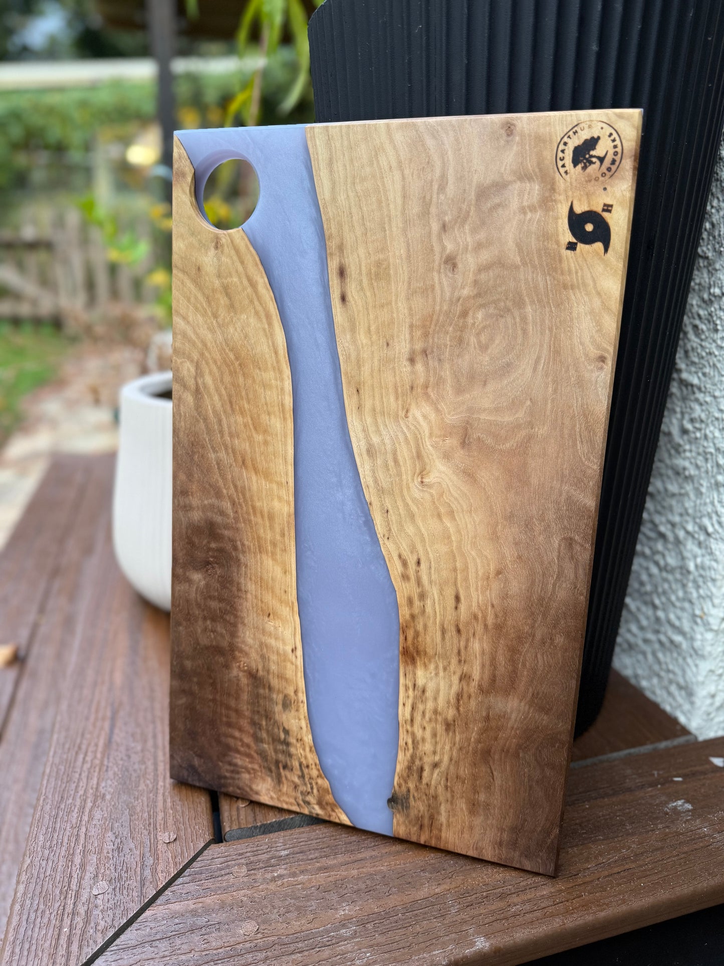 Black Walnut | Purple Resin Charcuterie Board - Hurricane Helene Collection