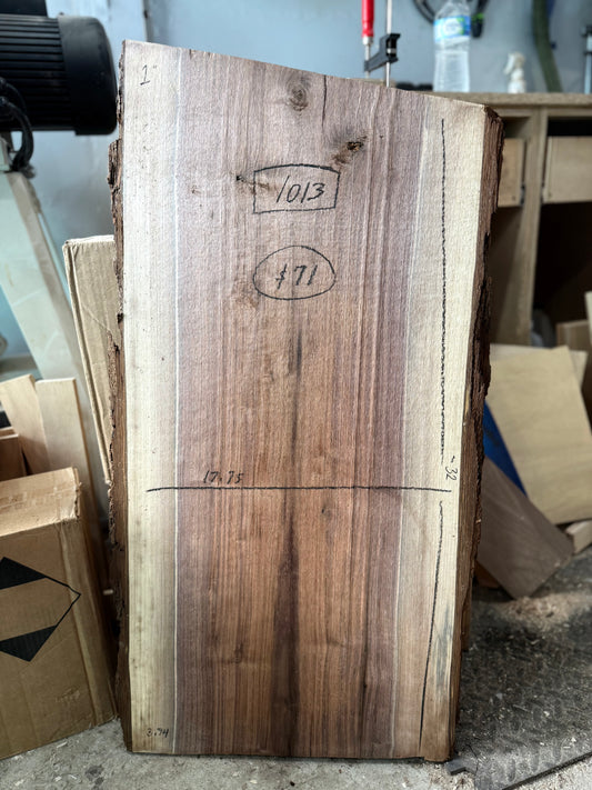 1013 | “FINISHED” Black Walnut Live Edge Slab - (Hurricane Helene Collection)