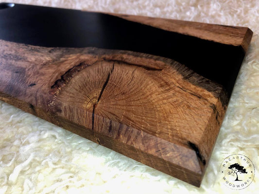White Oak/Black Resin Charcuterie Board