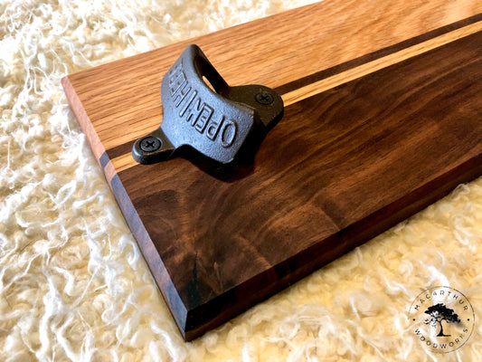 Handmade Bottle Opener w/ Magnetic Cap Catcher