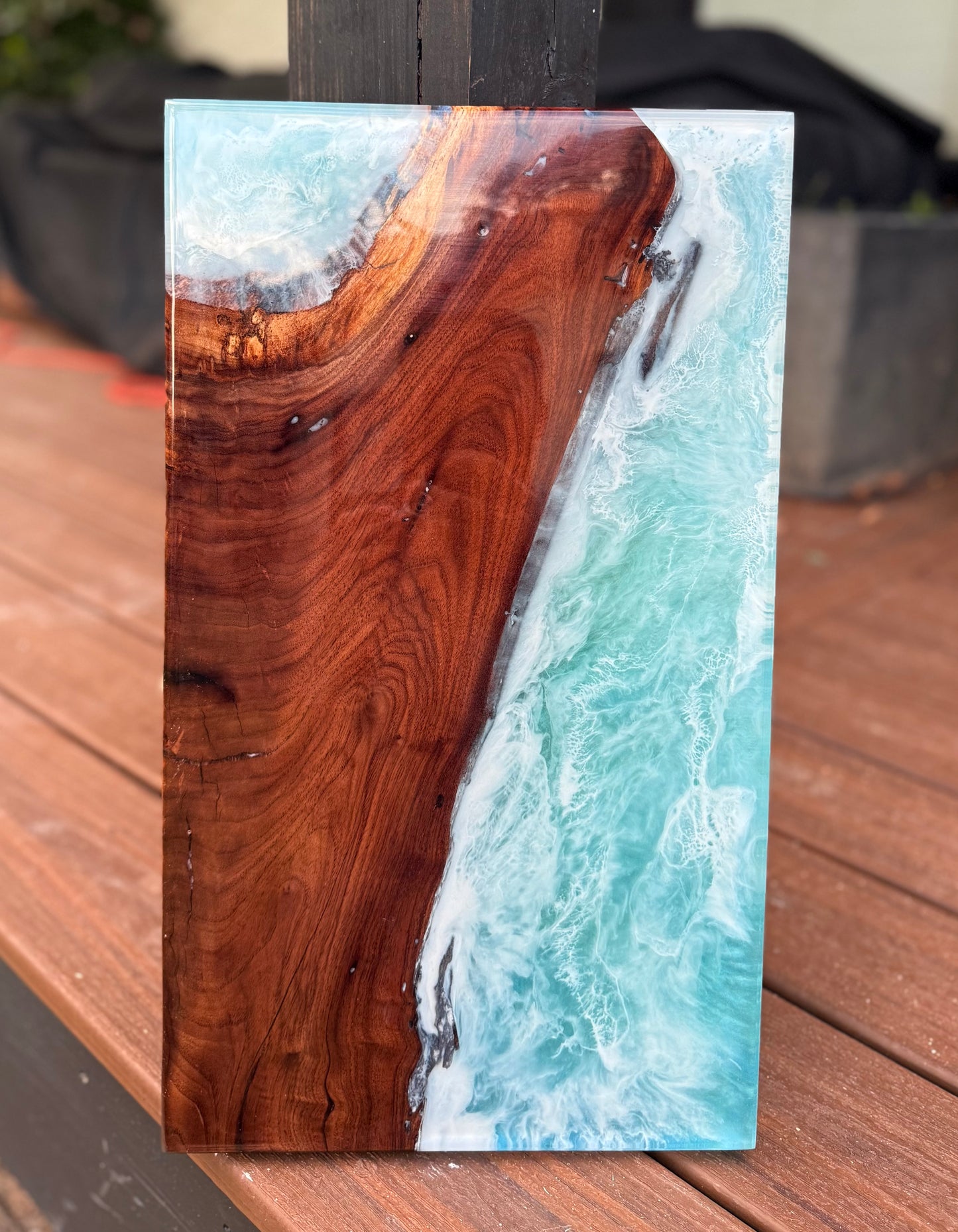 OCEAN Resin Charcuterie Board | Walnut | 19” x 11”