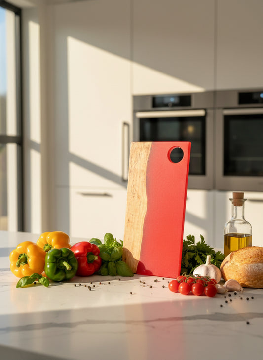 Black Walnut | Red Resin Charcuterie Board - Hurricane Helene Collection