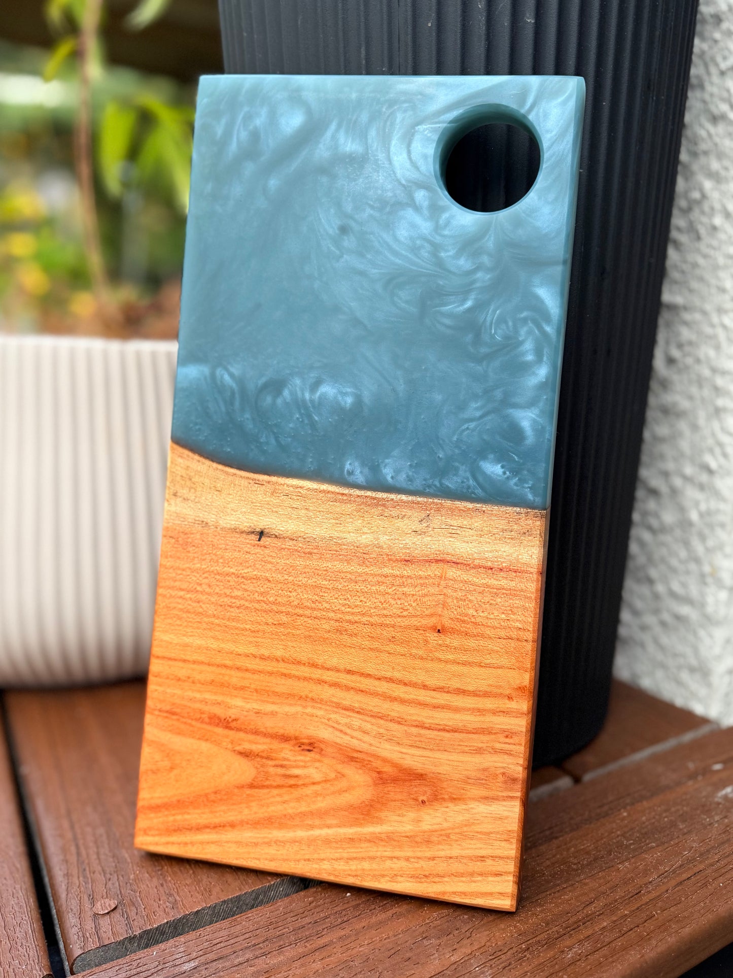 Honey Locust | Blue Resin Charcuterie Board