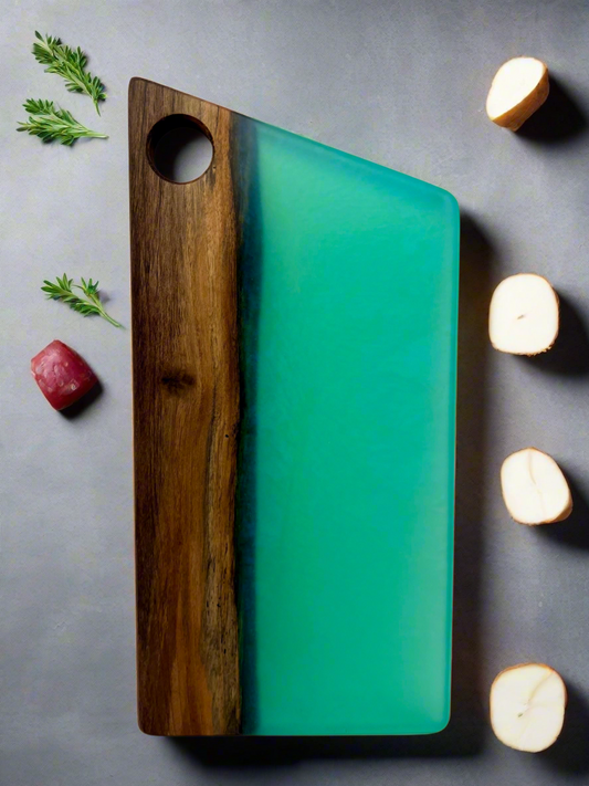 Black Walnut / Turquoise Resin Charcuterie Board