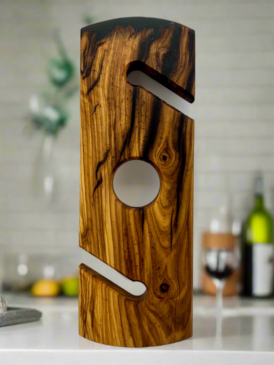 Olivewood / Black Resin Wine Caddy