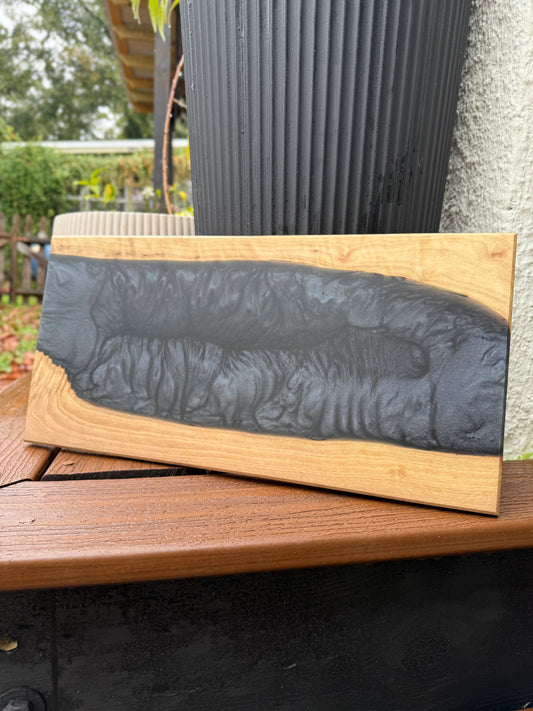 Black Walnut | Black Resin Charcuterie Board - Hurricane Helene Collection