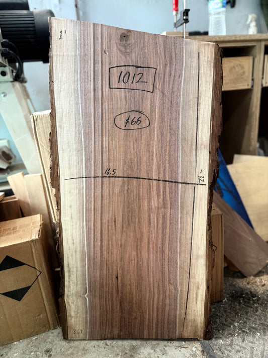 1012 | “FINISHED” Black Walnut Live Edge Slab - (Hurricane Helene Collection)