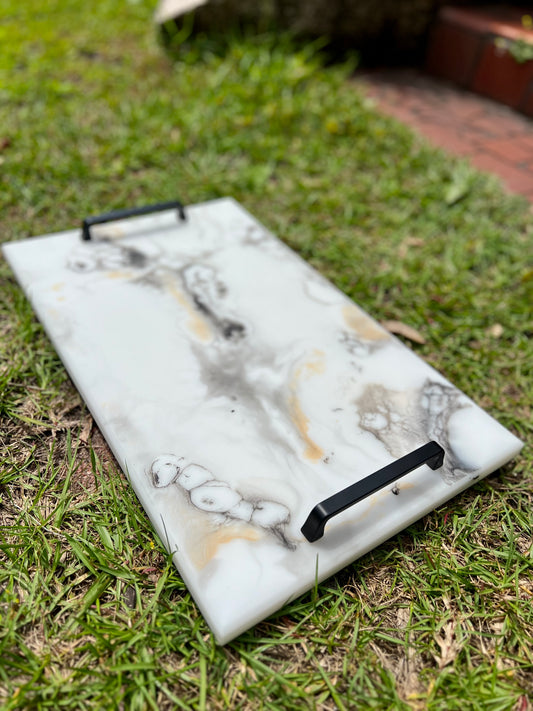 Marbled Resin Serving Tray