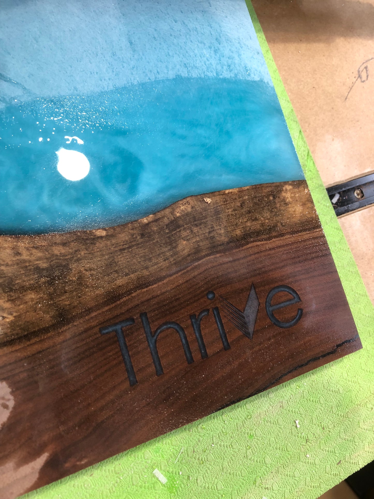 "Thrive" Resin Charcuterie Board (Custom Engraved) [Resin-filled Engraving Option]