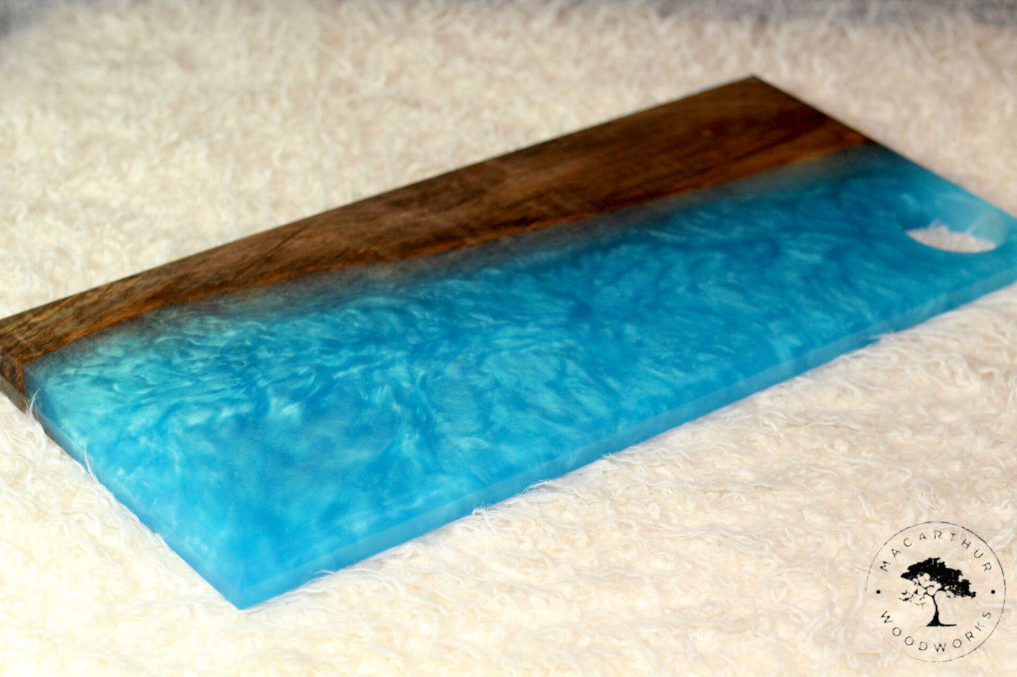 Maple / Turquoise Resin Charcuterie Board