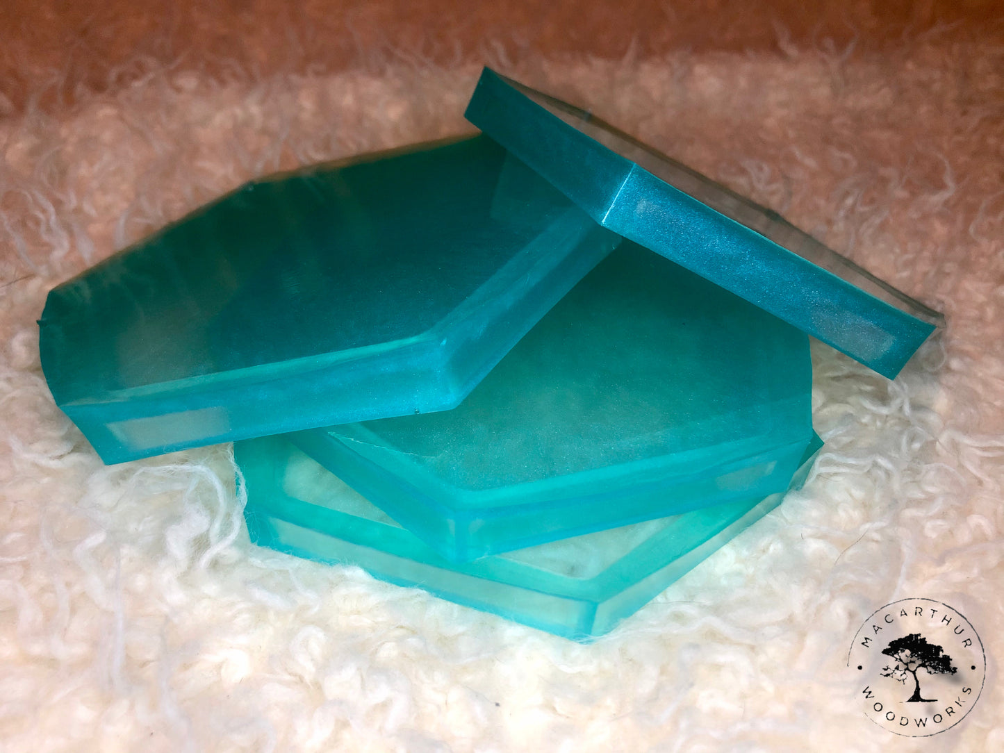 Resin Coasters - Turquoise Waterfall