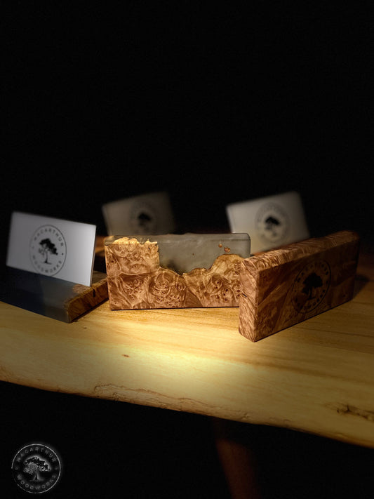 Maple Burl and Resin Card Holder