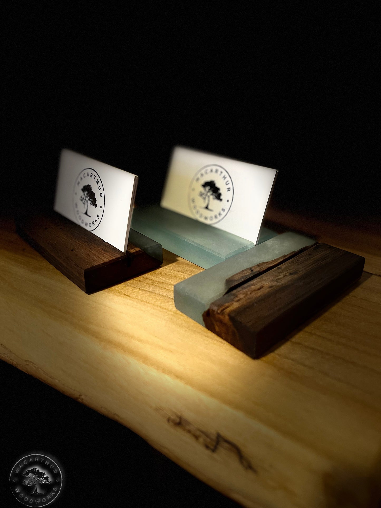 Walnut and Resin Card Holder