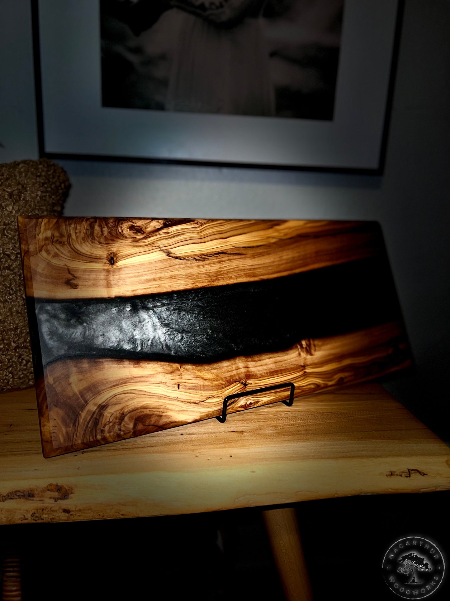 Olive Wood / Black Resin Charcuterie Board